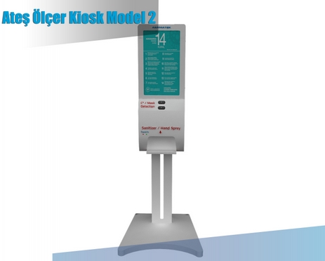 Ateş Ölçer Dezenfektan Kiosk Model 2.1 Ateş Ölçer Dezenfektan Kiosk Model 2.1
